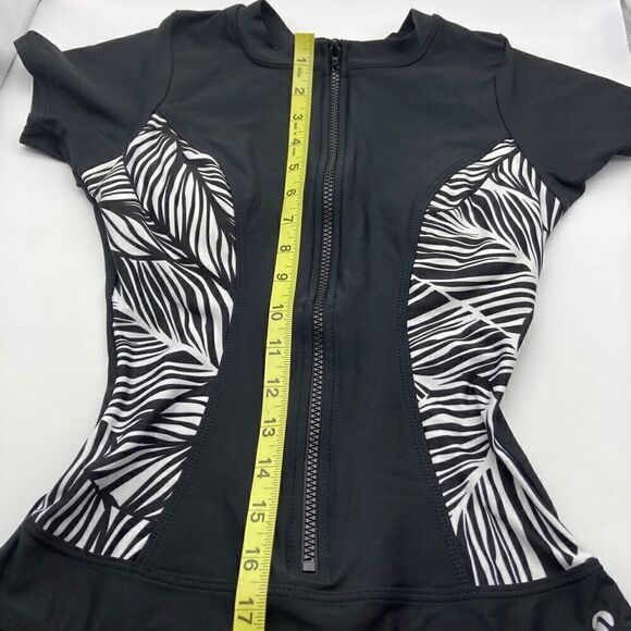 Next Malibu Surf One Piece Black/White Zebra Print Swimsuit Size S/M Like New - Picture 10 of 11